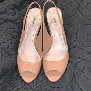 Miu Miu Nude Peeptoe Slingback  Heels